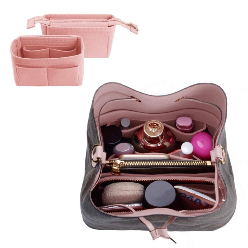 ZTUJO Purse Organizer,Bag Organizer,Insert purse organizer with 2 packs in one set fit NeoNoe NoÃ© Series perfectly (Brush Pink) - Image 1